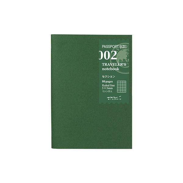 מילוי למחברת מסע פספורט- מחברת משבצות / Refill Grid Notebook 002-Midori-Shoppu