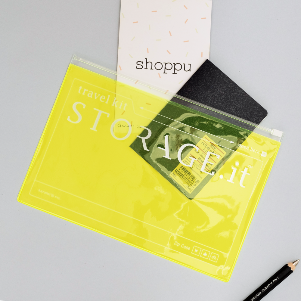 נרתיק זיפ לנסיעות צהוב Storage it-Marks-Shoppu