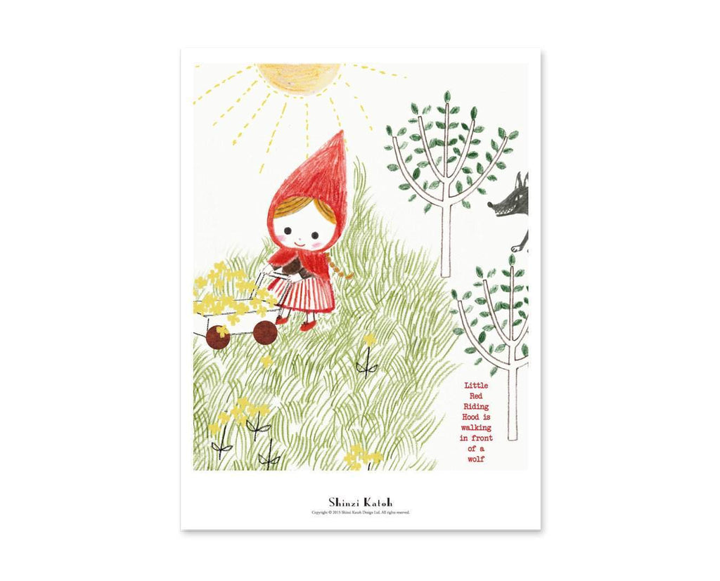 פוסטר קטן - כיפה אדומה בשדה / Red Hood Flower Field-Shinzi Katoh - IL-Shoppu