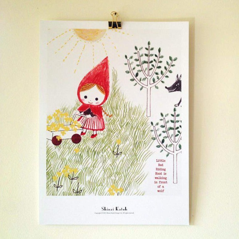 פוסטר קטן - כיפה אדומה בשדה / Red Hood Flower Field-Shinzi Katoh - IL-Shoppu