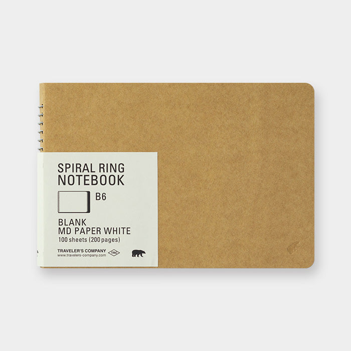 מחברת ספירלה B6- דוב דפים לבנים / MD White-Midori-Shoppu